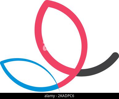 butterfly logo line icon vector design element Stock Vector