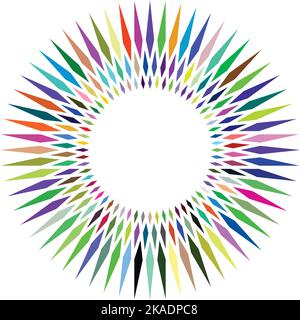 colorful circle sun rays logo icon vector element Stock Vector