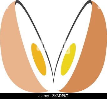 cutted egg logo vector icon design element Stock Vector