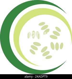 cucumber slice vector logo icon symbol design Stock Vector