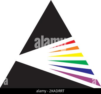 glass prism light spectrum dispersion logo icon vector Stock Vector