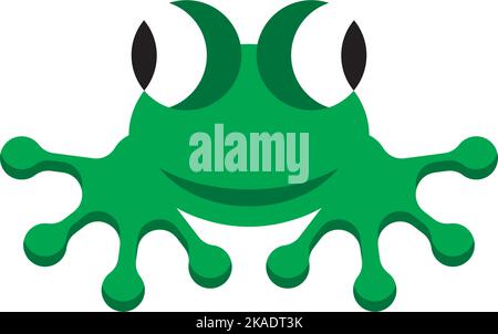 green frog vector clipart illustration logo icon Stock Vector