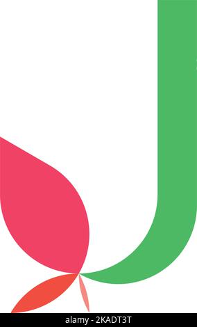 flower plant letter j logo icon vector design Stock Vector