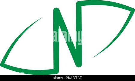 leaf letter n green logo icon symbol design Stock Vector