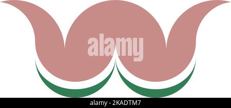 letter w worm icon logo vector design element Stock Vector