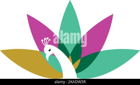 peacock logo vector icon design element Stock Vector
