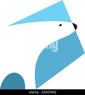 polar bear stylized logo icon vector element Stock Vector