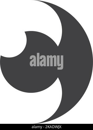 letter c in negative space logo design Stock Vector