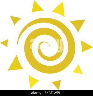 spiral sun vector logo icon design element Stock Vector