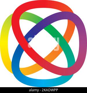 rainbow knot infinity line logo icon vector element Stock Vector