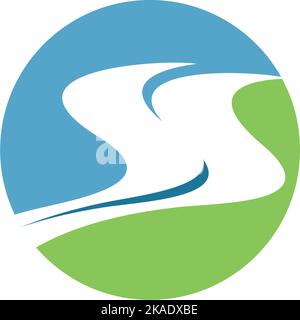 river logo flowing water icon design Stock Vector