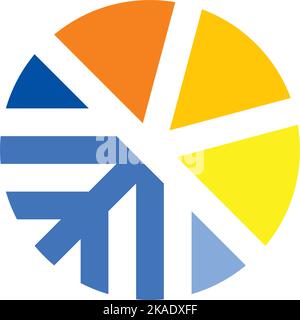 sun snowflake air conditioner icon logo vector symbol Stock Vector