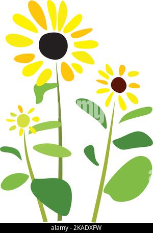 sunflower plant vector logo icon illustration design Stock Vector