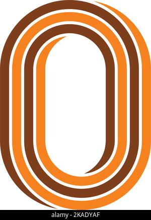zero 0 number or letter o logo icon vector design Stock Vector