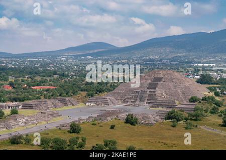 The Pyramid of the Moon in Teotihuacan, Mexico. Stock Photo