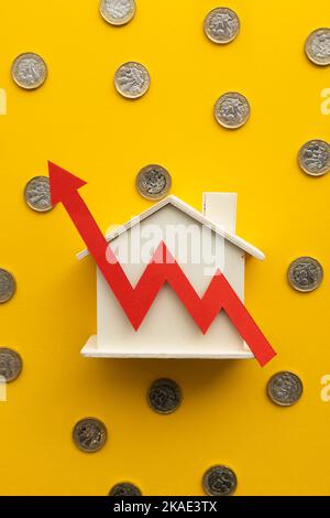 United kingdom housing market, interest rates increase and inflation concept Stock Photo