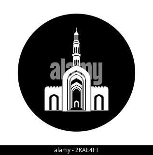 Oman, Muscat, Sultan Qaboos Grand Mosque, travel landmark vector ...