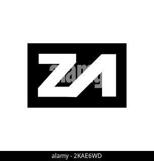 A company brand icon with DA initials in a black rectangle Stock Vector