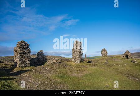 The image is of the Cuween stone cairns at Finstown not far from the Kirkwall Stock Photo