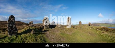 The image is of the Cuween stone cairns at Finstown not far from the Kirkwall Stock Photo