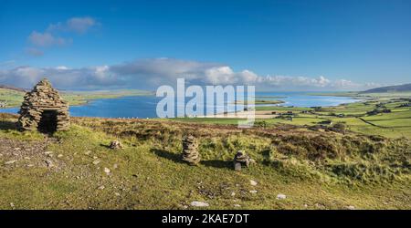 The image is of the Cuween stone cairns at Finstown not far from the Kirkwall Stock Photo