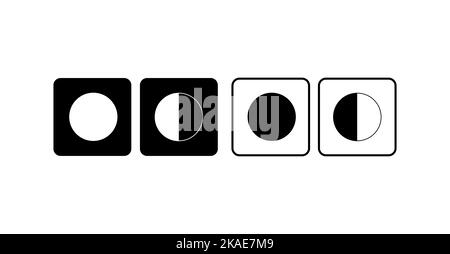 Day and night mode icon. Mobile app interface design concept. Dark mode switch. Day and night mode gadget application. Light and dark icon. Stock Vector