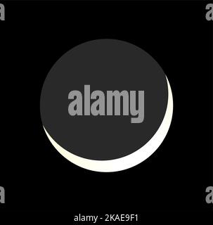 A vector design synbol of the Solar eclipse on black background Stock Vector