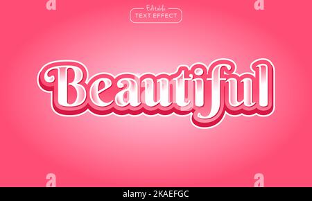 simple pink text effect design Stock Vector