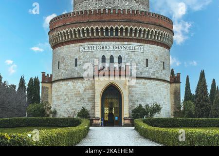 Desenzano, Italy: 03-02-2022: The monumental tower of San Martino della Battaglia Stock Photo