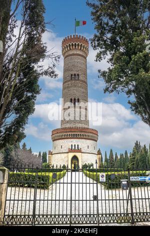 Desenzano, Italy: 03-02-2022: The monumental tower of San Martino della Battaglia Stock Photo