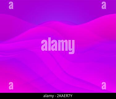 Abstract wavy purple background. Colorful glow gradient surface for design. Stock Photo
