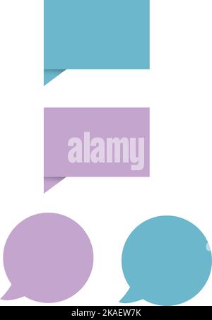 The purple and blue blank text bubbles on white background. Scalable Vector Graphics. Stock Vector