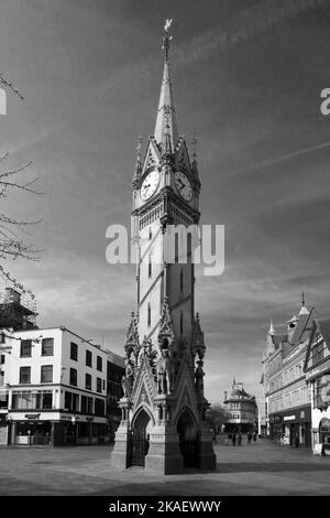 The Haymarket Memorial Clock Tower, Leicester City, Leicestershire, England; UK Stock Photo