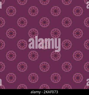 Seamless pattern with the round ornaments. Mandala graphic design texture. Decorative background for textile, web, stationery, scrapbook, wallpaper, w Stock Vector
