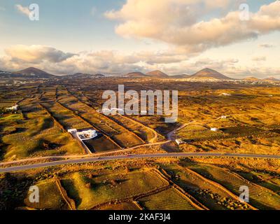 Golden Lanzarote landscape Stock Photo