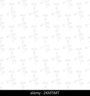 Seamless delicate pattern with floral elements. Decorative botanical background. Stock Vector