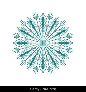 Ornamental lacy snowflake. Graphic design element. Vector illustration. Stock Vector
