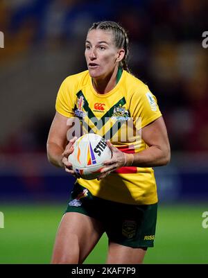 Australia's Ali Brigginshaw during the Women's Rugby League World Cup ...