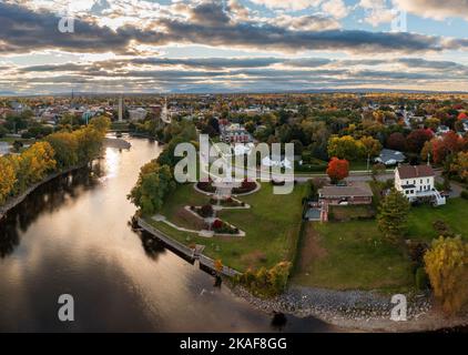 Aerial panorama of Plattsburgh in the northern part of New York State Stock Photo