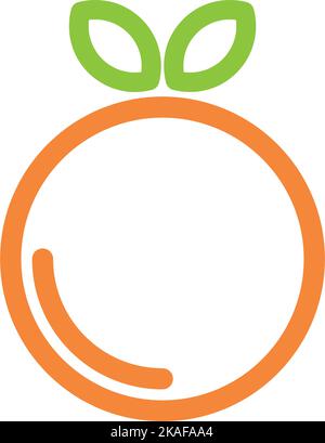 Logo design of organic fresh fruit in vector Stock Vector