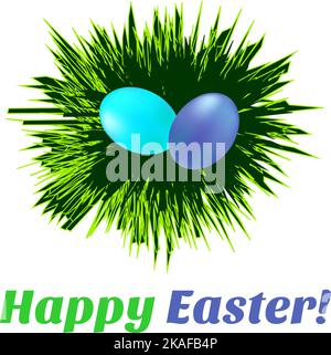 Happy Easter greeting card with colorful eggs. Eps10. Stock Vector