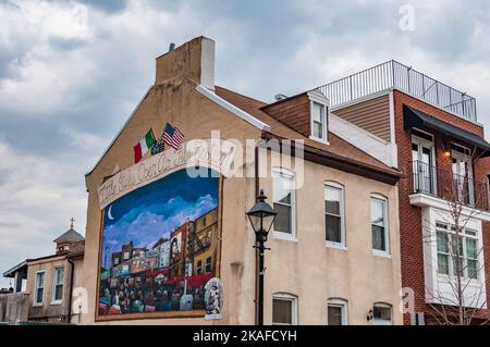 Baltimores Little Italy, Maryland USA, Baltimore, Maryland Stock Photo