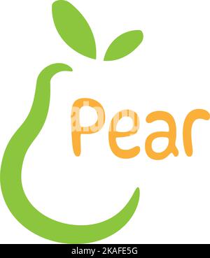 Logo design of organic fresh fruit in vector Stock Vector