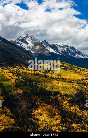 Fall colors in the San Juan Mountains near Telluride, Colorado Stock Photo