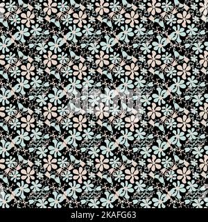 Abstract seamless pattern. Vector illustration. Contemporary decorative background in minimalist style with colorful soft flowers. Stock Vector