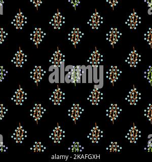 Seamless pattern with hand drawn elements. Minimalist style decorative texture. Textile, stationery, scrapbook, wallpaper design. Vector illustration. Stock Vector