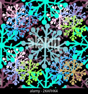 Seamless background. Abstract pattern with blue snowflakes. Vector illustration. Stock Vector
