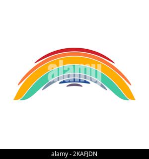 Stylized rainbow illustration on white background Stock Vector