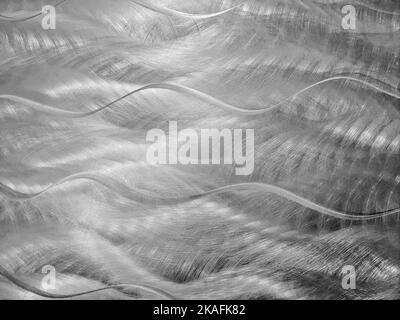 Silver metal wavy abstract texture with gradient lighting Stock Photo