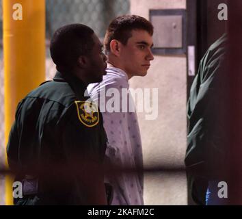 **FILE PHOTO** Nikolas Cruz Sentenced To Life In Prison Without Parole. (EXCLUSIVE STILL PHOTOS) - NO SOCIAL MEDIA, INSTAGRAM, TWIITER OR FACEBOOK FORT LAUDERDALE, FL - FEBRUARY 14: Murder Suspect Nikolas Cruz, 19, Books Into Jail after School shooting at Marjory Stoneman Douglas High Which Killed 17 People on February 14, 2018 in Fort Lauderdale, Credit: hoo-me.com/MediaPunch Stock Photo